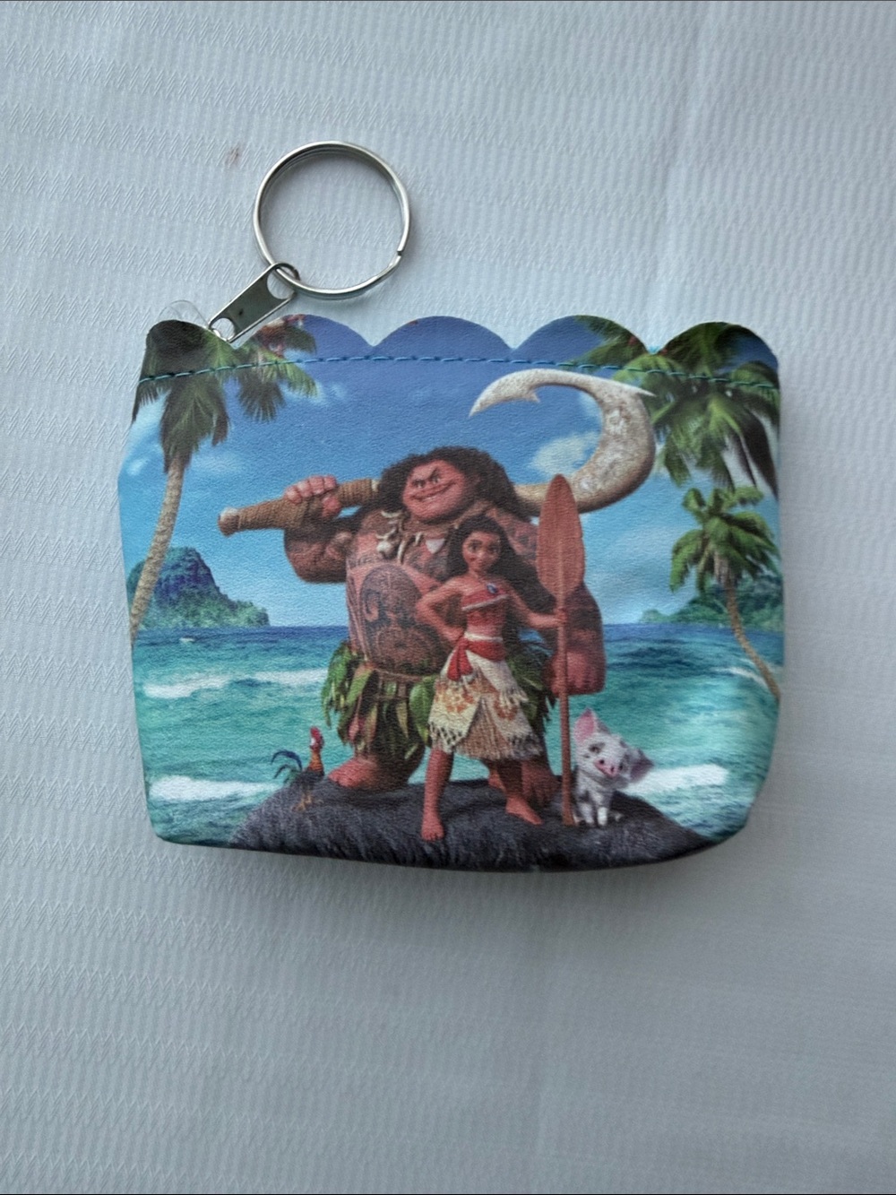 Moana & Maui Keychain Pouch - Ocean Print
